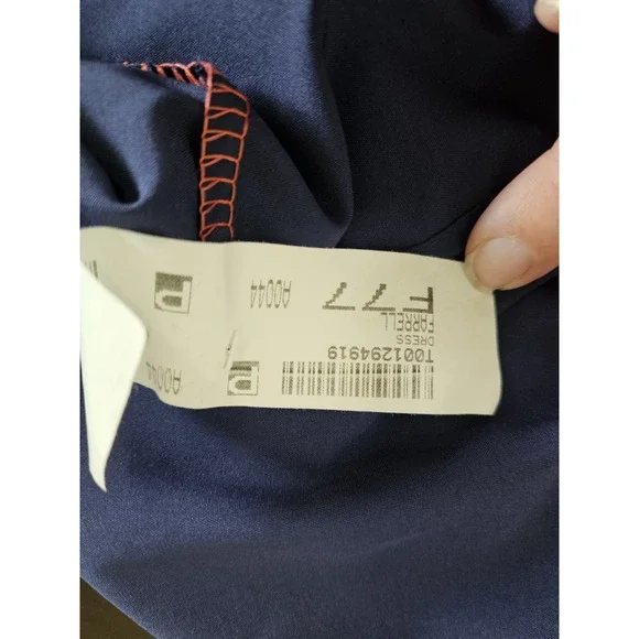 Women's Colorblock Babydoll Dress Red White Navy Tiered Ruffle Hem Boho Summer M - Picture 3 of 6